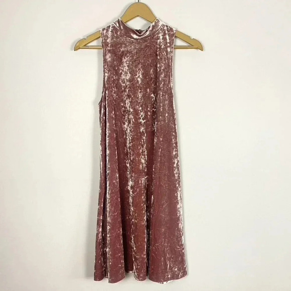 Cynthia Rowley Pink Crushed Velvet Swing Dress - Picture 1 of 11